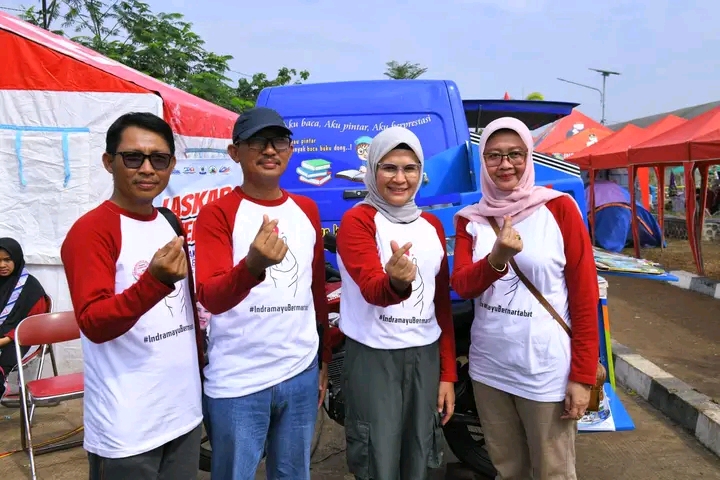 Tarik Minat Baca dan IPM, Bupati Nina Agustina Launching KTA Perpusda Indramayu