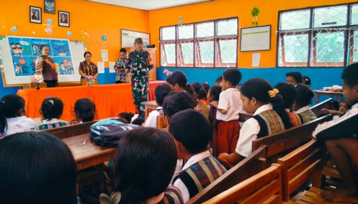 Bangun Karakter Anak Bangsa, Babinsa Kota SoE Sosialisasikan Bahaya Bullying di Sekolah Dasar