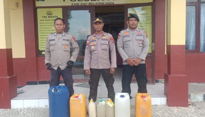 Polsek Ki’e Gelar Operasi KRYD-2025 dan Berhasil Gagalkan 110 Liter Miras yang Siap Beredar di Wilayah Hukumnya